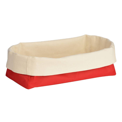 Oval Bread Basket - Red and Cream
