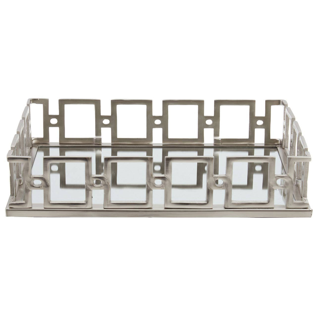 Rhoda Rectangle Nickel Finish Mirror Tray