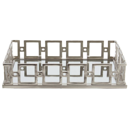 Rhoda Rectangle Nickel Finish Mirror Tray