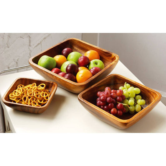 Kora Acacia Large Square Serving Bowl