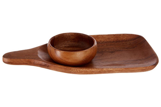 Kora Acacia Paddle Board with Bowl Set