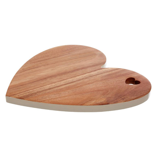 Socorro Acacia Heart Chopping and Serving Board with White Edge