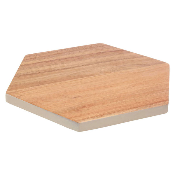 Socorro Acacia Hexagonal White Edge Chopping and Serving Board