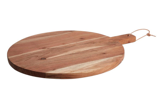 Socorro Acacia Wood Large Round Chopping And Serving Board Natural Finish