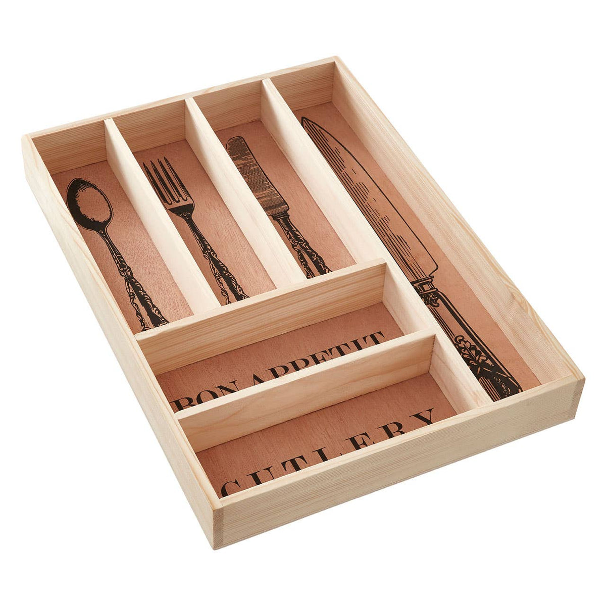 Bessan Wooden Vintage Design Cutlery Tray
