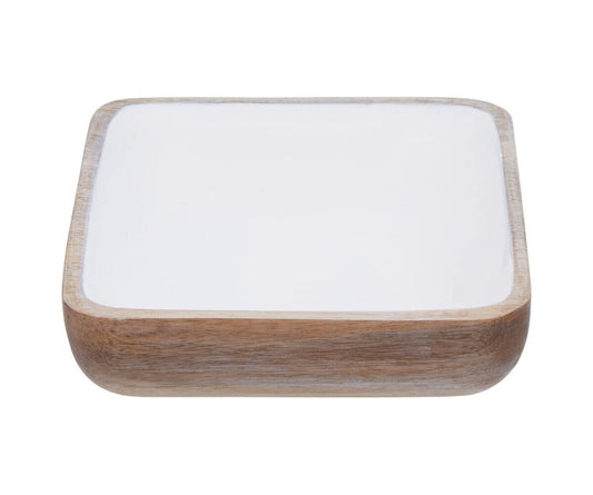 Kara Medium Mango Wood Square Bowl