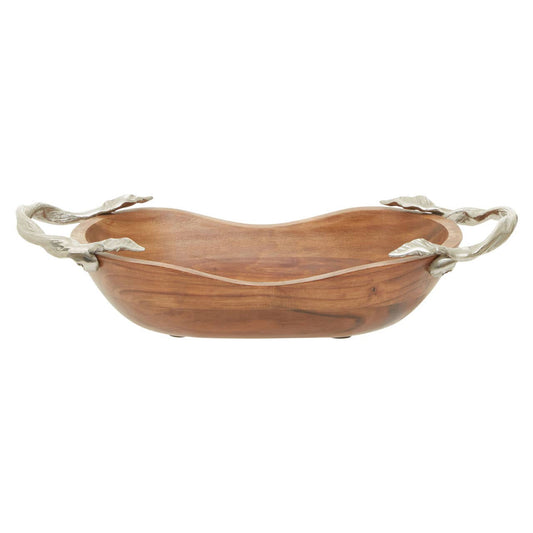 Vine Acacia Wood Large Oval Bowl