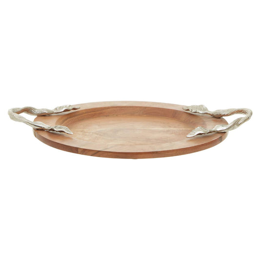 Vine Acacia Wood Small Round Tray