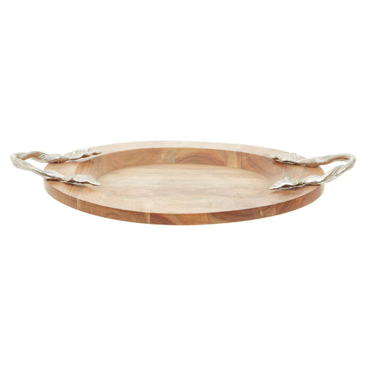 Vine Large Acacaia Wood Round Tray
