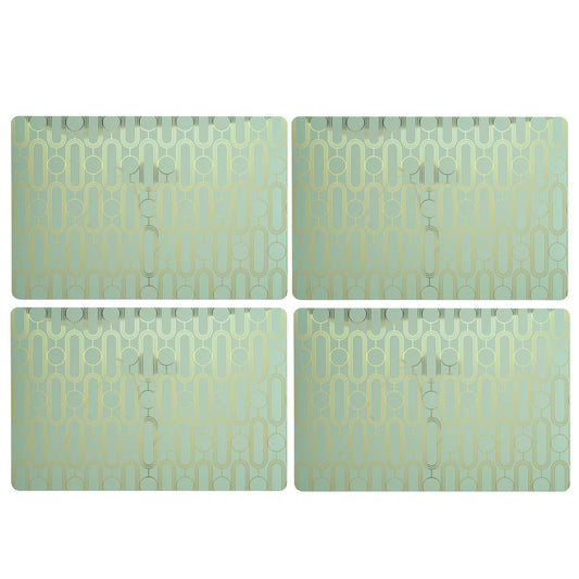 Frosted Deco Set Of 4 Green Placemats