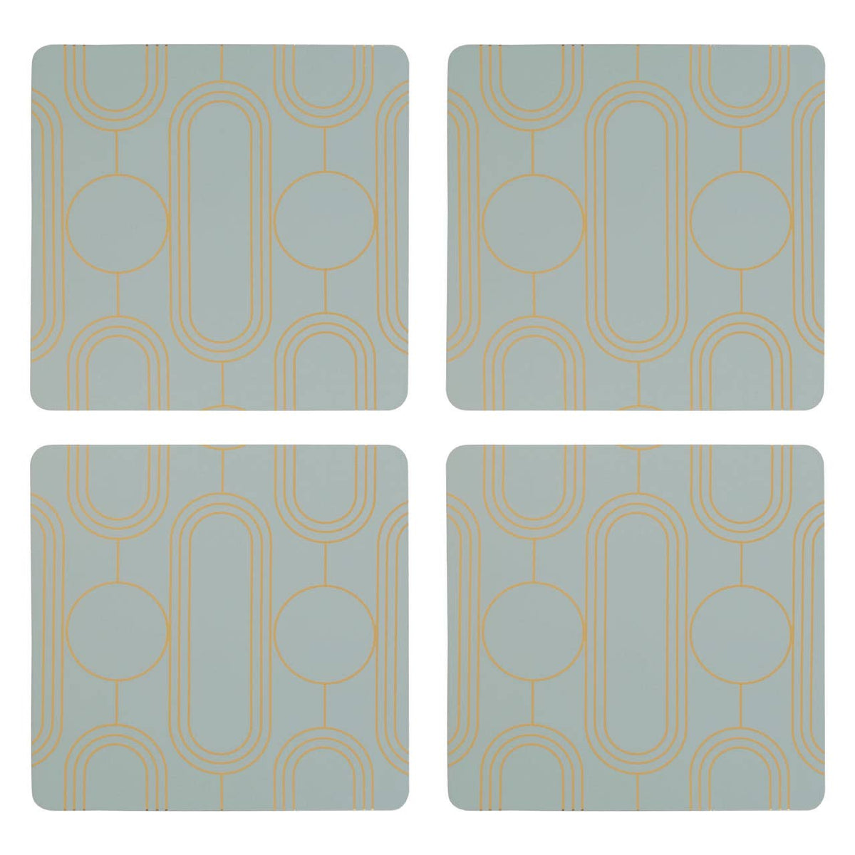 Frosted Deco Set Of 4 Green Coasters