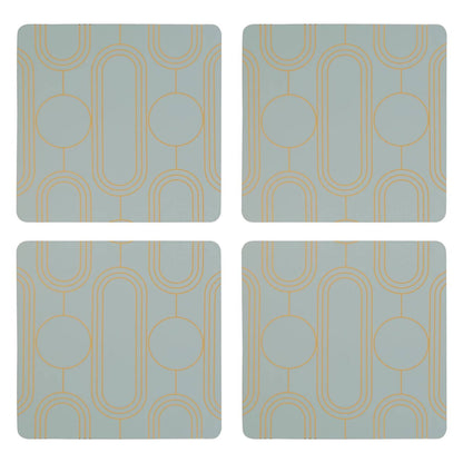 Frosted Deco Set Of 4 Green Coasters