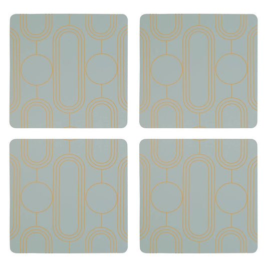 Frosted Deco Set Of 4 Green Coasters