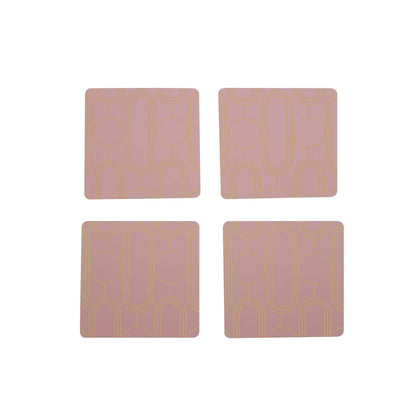 Frosted Deco Set Of 4 Pink Coasters