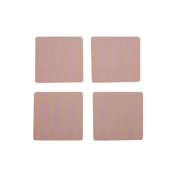 Frosted Deco Set Of 4 Pink Coasters