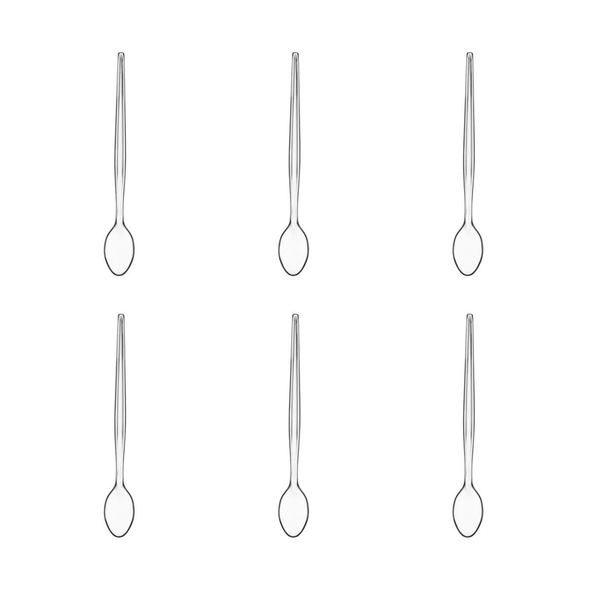 Summer Set Of Six Plastic Sundae Spoons - Clear