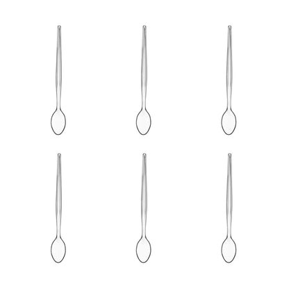 Summer Set Of Six Plastic Sundae Spoons - Clear