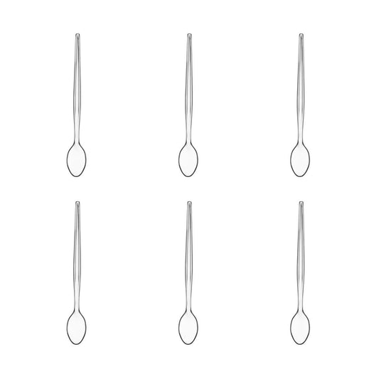 Summer Set Of Six Plastic Sundae Spoons - Clear