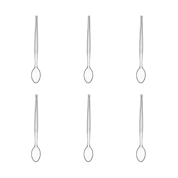 Summer Set Of Six Plastic Sundae Spoons - Clear