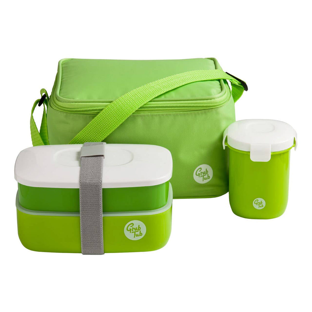 Grub Tub Green Lunch Box Set with Insulated Bag