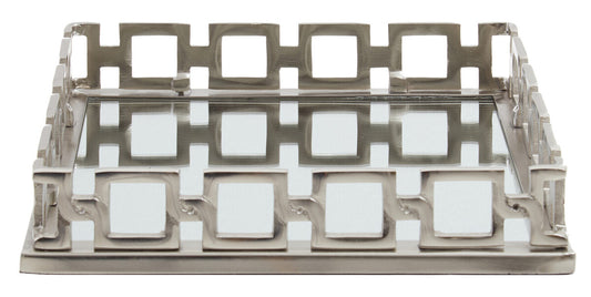 Rhoda Square Nickel Finish Mirror Tray