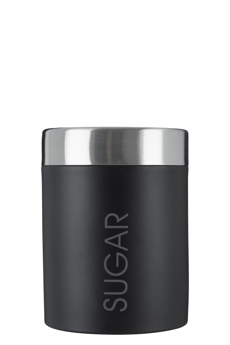 Liberty Black Enamel and Silver Sugar Canister