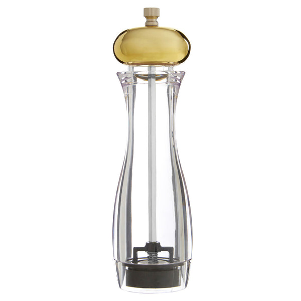 Cody Clear Medium Salt or Pepper Mill with Gold Top