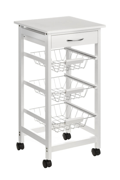 Harlow Glenn White Veneer Finish Kitchen Trolley