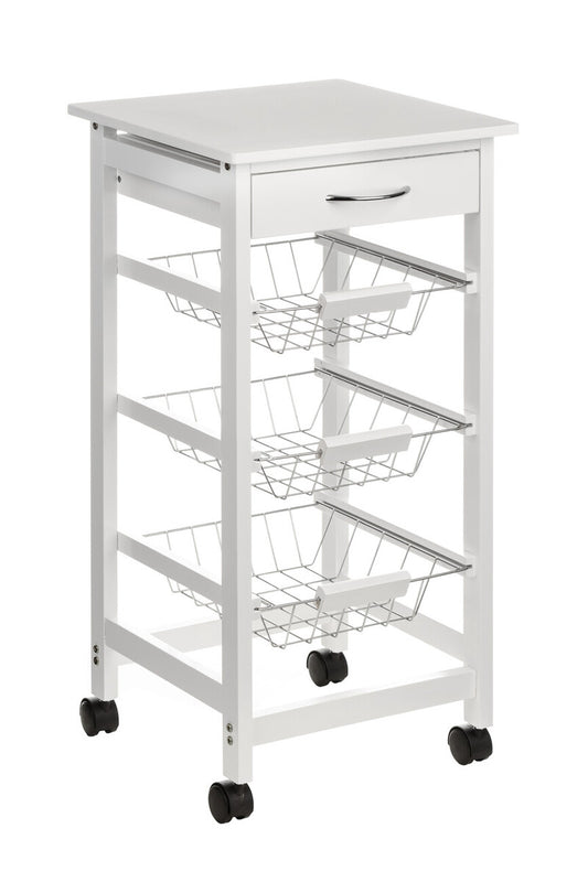 Harlow Glenn White Veneer Finish Kitchen Trolley