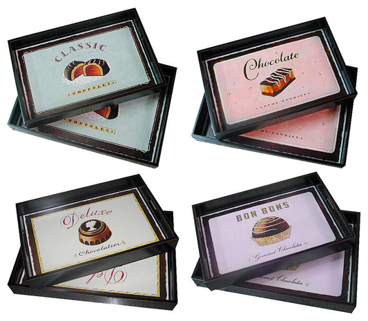 Le Chocolat Set Of Two Assorted Designs Trays