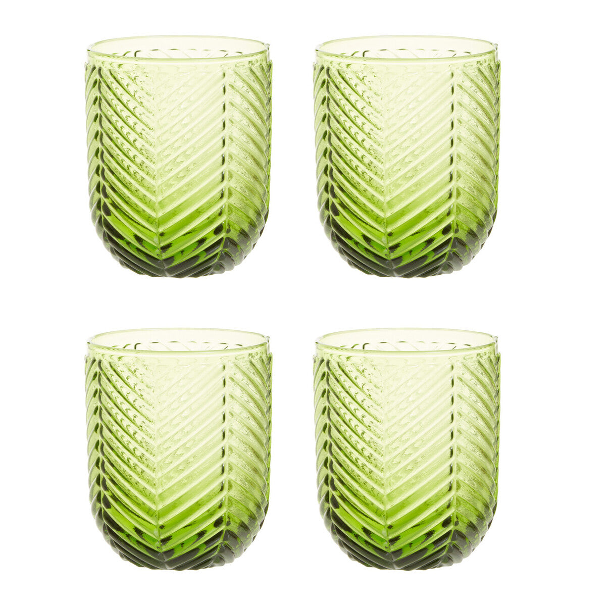 Fleur Set Of Four Green Tumblers