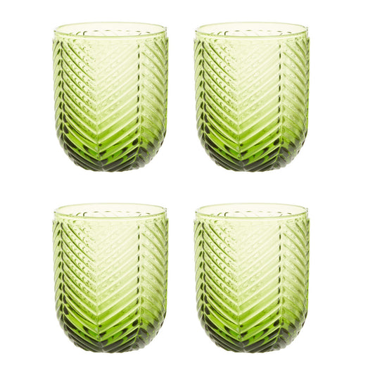 Fleur Set Of Four Green Tumblers