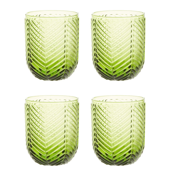 Fleur Set Of Four Green Tumblers