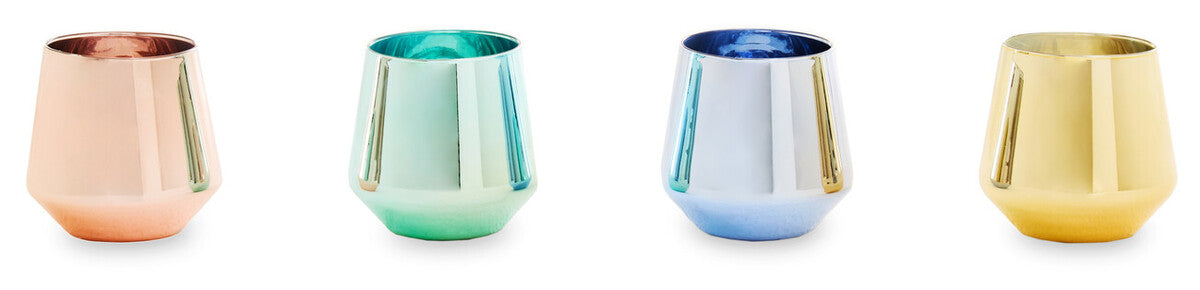 Aurora Set Of Four Glass Tumblers In Assorted Colours