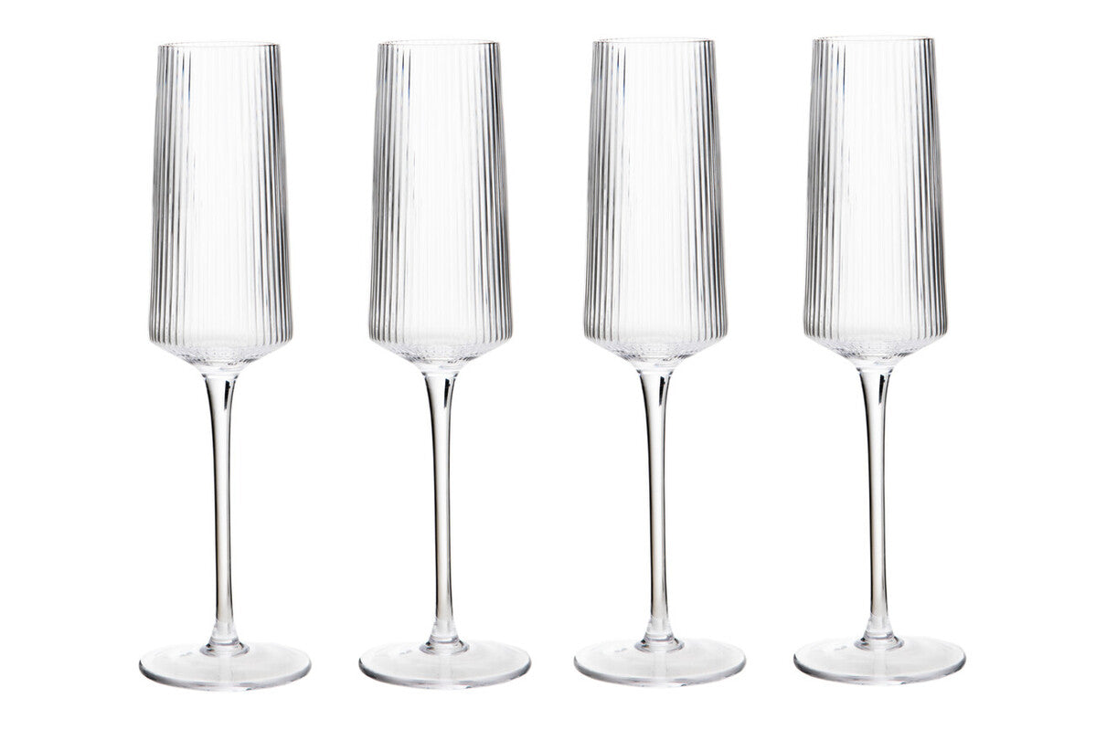Eldon Set of Four Ribbed Champagne Glasses