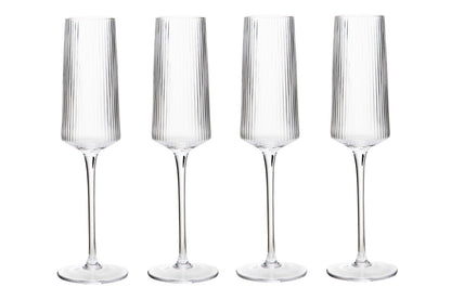 Eldon Set of Four Ribbed Champagne Glasses