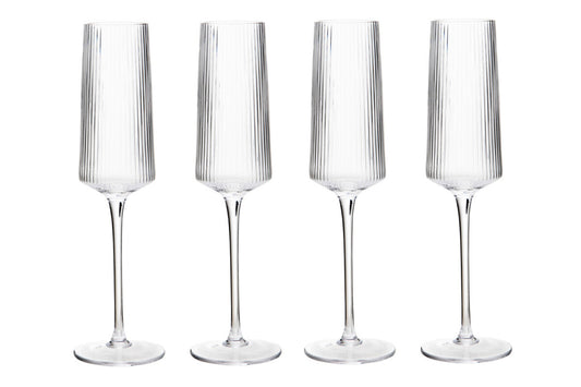 Eldon Set of Four Ribbed Champagne Glasses