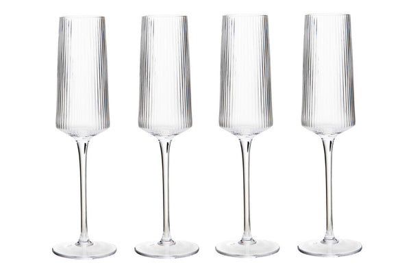 Eldon Set of Four Ribbed Champagne Glasses