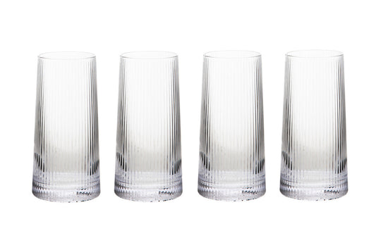 Eldon Set of Four Ribbed Hi Ball Glasses
