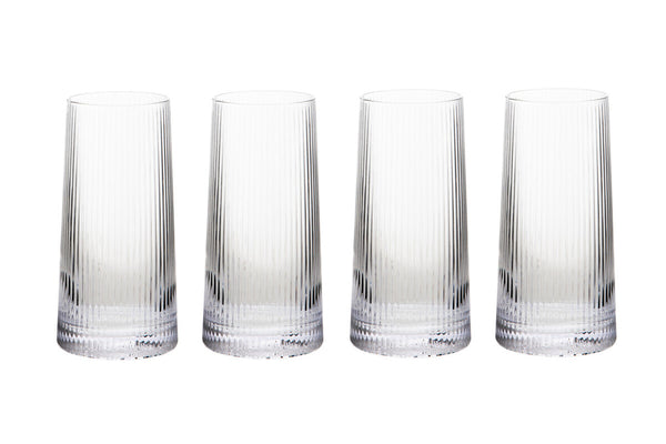 Eldon Set of Four Ribbed Hi Ball Glasses