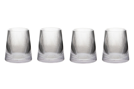 Eldon Set of Four Ribbed Glass Tumblers