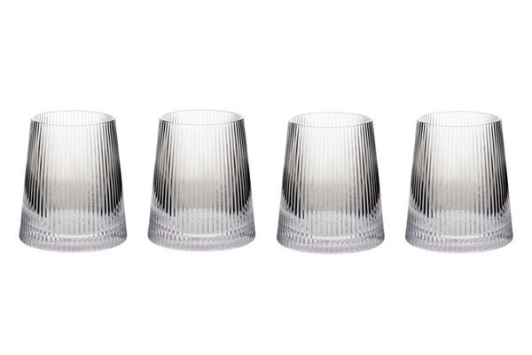 Eldon Set of Four Ribbed Glass Tumblers