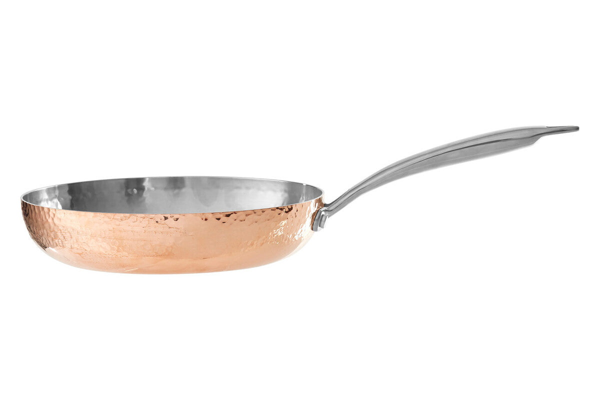 Minerva Copper Finish 24 cm Hammered Frying Pan