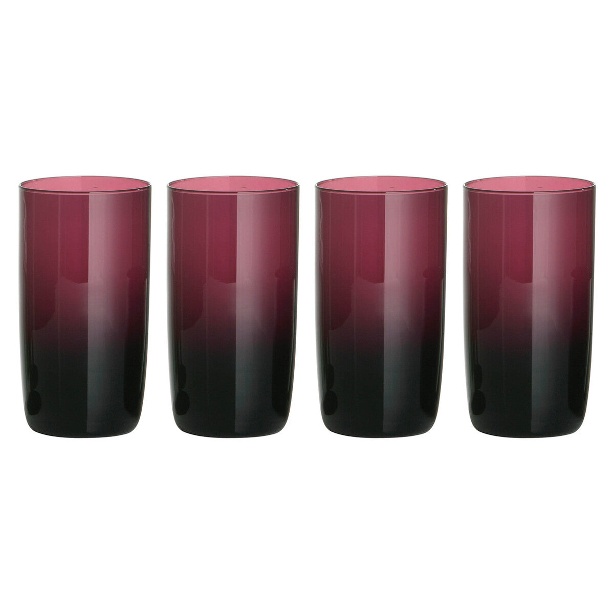 Set Of Four Purple Hi Ball Glasses