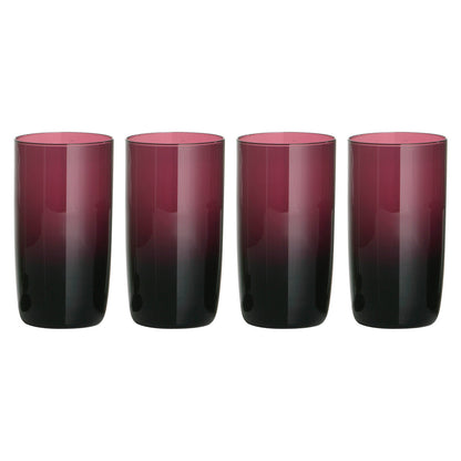 Set Of Four Purple Hi Ball Glasses