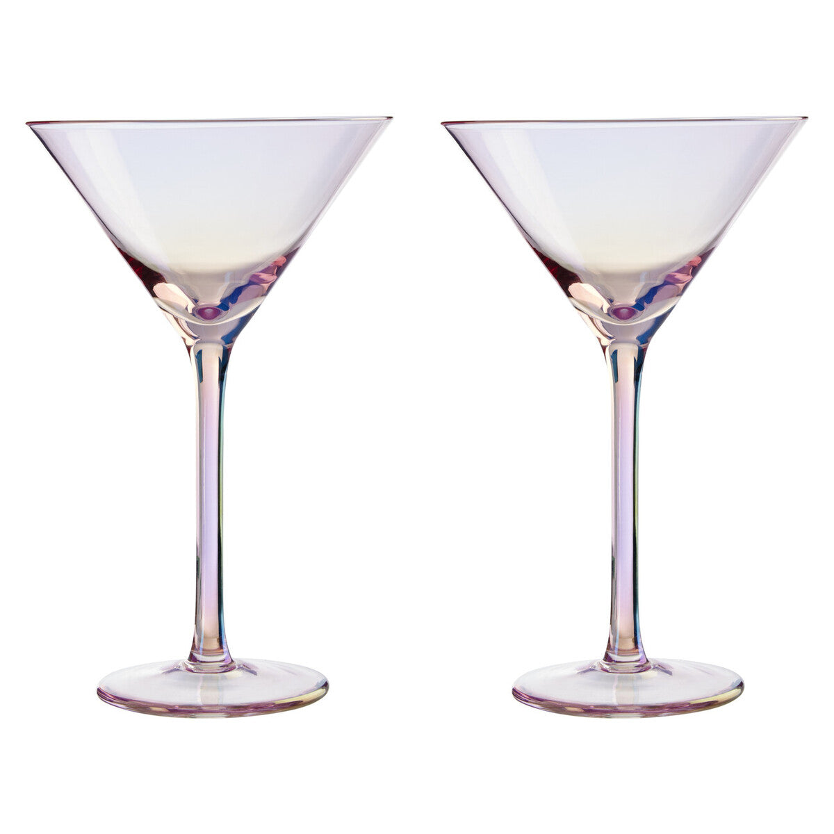 Frosted Deco Set of 2 Martini Glasses