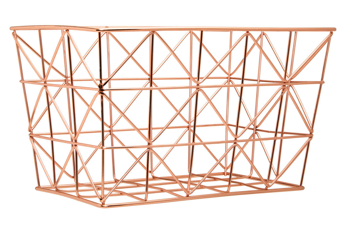Vertex Copper Finish Zigzag Wire Basket