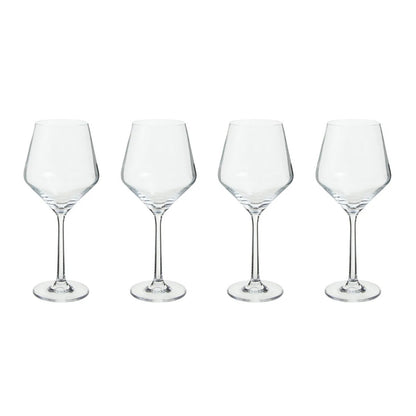 Ada Set Of 4 Crystal Burgundy Glasses