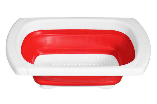Zing Red Over Sink Collapsible Colander