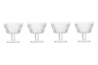 Fleur Set of 4 Glass Dessert Bowls